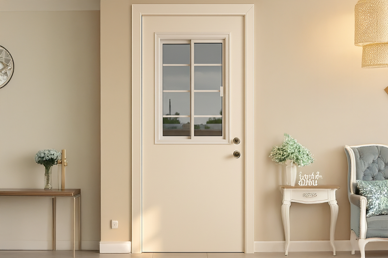 Puerta Multipanel con ventana - Vista 1