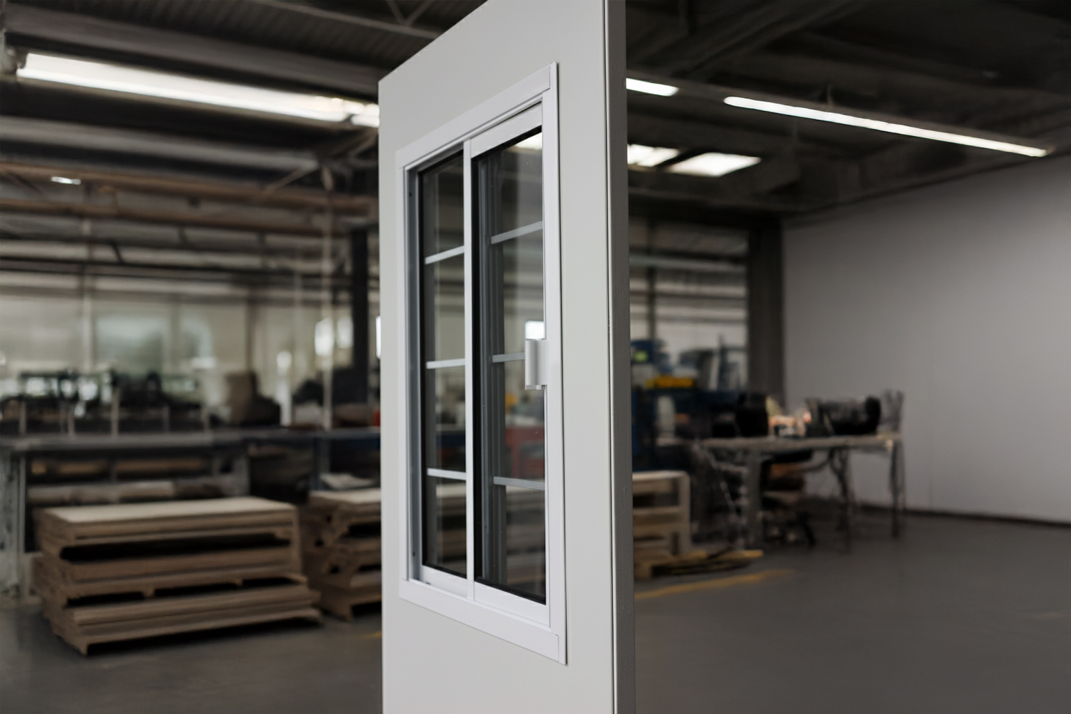 Puerta Multipanel con ventana - Vista 2