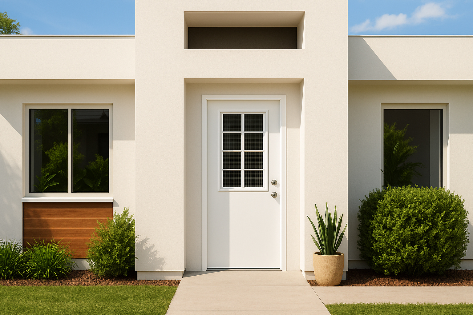 Puerta Multipanel con ventana - Vista 3